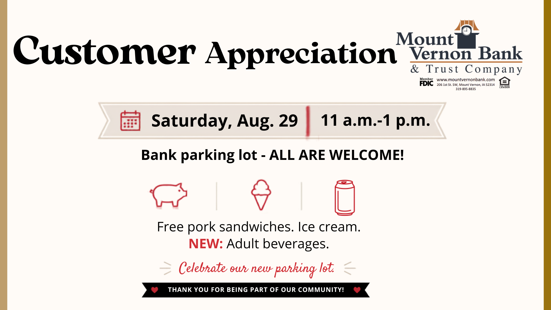 Customer appreciation Aug. 29, 11-1